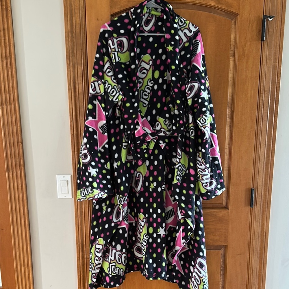 Adult Colorful Cheer Dot & Star Fleece Blanket Robe Snuggie